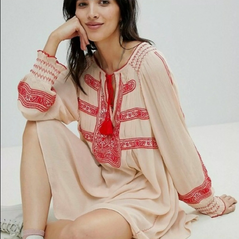 Free People Embroidered Tunic Dress